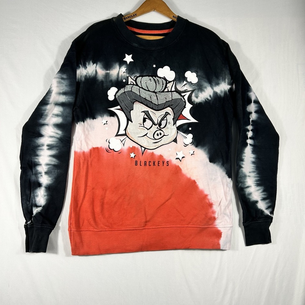 Black Keys Band Crewneck Sweatshirt Samurai Angry Pig M Grunge Tie Dye Concert